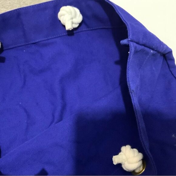 Trina Turk Large Canvas Tote Carryall Beach Bag "Seas the Day" Cobalt Blue NWT - Picture 5 of 12